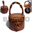 Collectible Handcarved Laminated Acacia Wood Handbag / Carved R