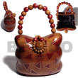Collectible Handcarved Laminated Acacia Wood Handbag / Barrie T