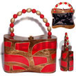 Collectible Handcarved Laminated Acacia Wood Handbag / Beta Nat