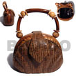 Collectible Handcarved Laminated Acacia Wood Handbagbag / Fan W