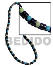 3 pcs 7-8mm black coco heishe w/ dyed