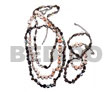 3 Sets Floating Shell Necklaces & Bracelets - Paua Abalone /pin