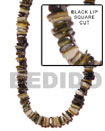 Square Cut Black Lip Shell Beads