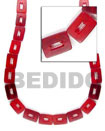 Red Rectangular Beads Horn Beads Bone Beads Necklace