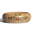 Natural White Wooden Bangle With Clear Protective Topcoat Embos