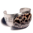 haute hippie metal cuff bangle oval cowrie tiger shell