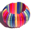 Native Elastic Multicolored Natural White Wooden Bangles Wooden Bangles