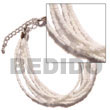 6 Rows White/clear Multi Layered Glass Beads
