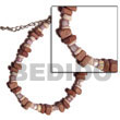 Tan Sq. Cut Coco & Pink Luhuanus Heishe W/ Beads