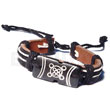 Native surfer leather bracelet tribal shield