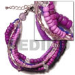 4 Rows Lavender 4-5 Coco Pokalet W/ Acrylic Crystals/glass Bead