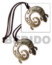 native fashion jewelry native necklace 45mm Carved Blacklip Lizard Surfer Necklace Surfer Necklace