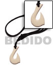 White Carabao Bone Hook Surfer Necklace