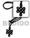 Celtic Knot Black Carabao Horn 40mm On Adjustable Leather Thong