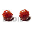 Native Red C. Button Earrings Resin Earrings