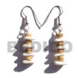 Dangling 7-8mm Coco Tiger Heishe W/ White Rose Alt.