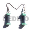 Dangling Pastel Bluewoodtube W/ Dyed Blue Clam Square Cut