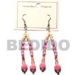 Pink Dangling Limestone Beads W/ Acrylic Crystals/2-3 Coco Heis