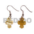 Native Dangling 17x14mm Brown Lip Shell Earrings