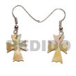Native Dangling 19x14mm MOP Cross Shell Earrings Shell Earrings