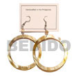 Native Dangling Brown Lip Hoop Shell Earrings Shell Earrings