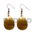 Native Dangling Teardrop Brownlip 20mmx30mm Shell Earrings Shell Earrings