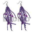 Native Dangling Lavender Glass Beads with Resin Nuggets