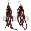 Native Dangling Brown Glass Beads with Resin Nuggets