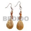Dangling Brownlip Teardrop W/ Crystal Nuggets & Horn Beads
