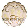 Set Of 4 Round Scallop Capiz Placemat W/ Table Napkins
