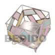 Mat Weaved Canlde Holder Pastels Capiz Shells