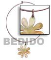 Nickel Free Silver Hoop Ring - 8 Petals Mop Shell Flower Pendan
