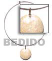 Nickel Free Silver Hoop Ring - Green Shell Pendant