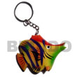 Native Fish Hand Painted Wood Keychain Keychain