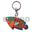 Fish Hand Painted Wood Keychain