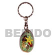 Cowrie Shell With Laminated Sea Shells Keychain