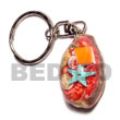 Cowrie Shell With Laminated Sea Shells Keychain