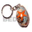 Cowrie Shell With Laminated Sea Shells Keychain