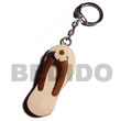 wooden beach slipper w/ flower accent keychain