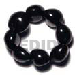 Elastic 8 Pcs. Black Kukui Nuts