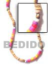 4-5 Mm Tiger Pokalet W/ Stone Wash Beads Necklace