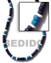 4-5 Mm Coco Pukalet Black W/ White Shell Necklace