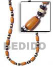 Buri Orange Tube W/ Seeds Necklace