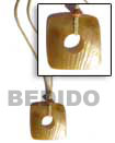 Leather Thong W/ Square Leather Necklace with Pendant