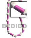 Pastel Wood Tube Alternate Pastel Wood Beads Necklace