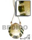 Leather Thong W/ Mother Of Pearl Pendant Necklace