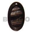 Oval Horn W/ Natural Carving 45mm Pendants