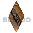 Natural Horn Diamond W/ Carving 45mm Pendants