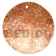 Native Round 40mm Hammershell W/ Hand Painted Embossed Pendant Hand Painted Embossed Pendant