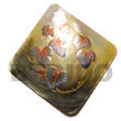 Native Square 40mm Blacklip W/ Hand Painted Embossed Pendant Hand Painted Embossed Pendant